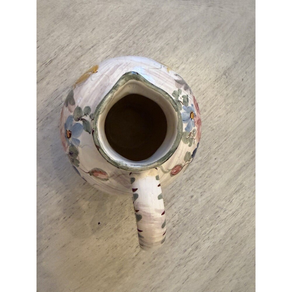 Vintage Ulmer Keramik Pitcher Hand-Painted Floral Art Pottery West Germany 1960s - Picture 9 of 11